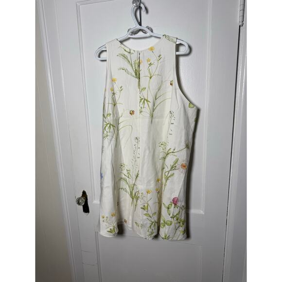 H&M Women's White Floral Tank Shift Swing Trapeze Dress Size XXL NWT - Picture 6 of 6